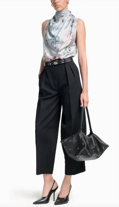 ALTUZARRA Women's Floral Drape Front Top in Storm Flowers - view 3