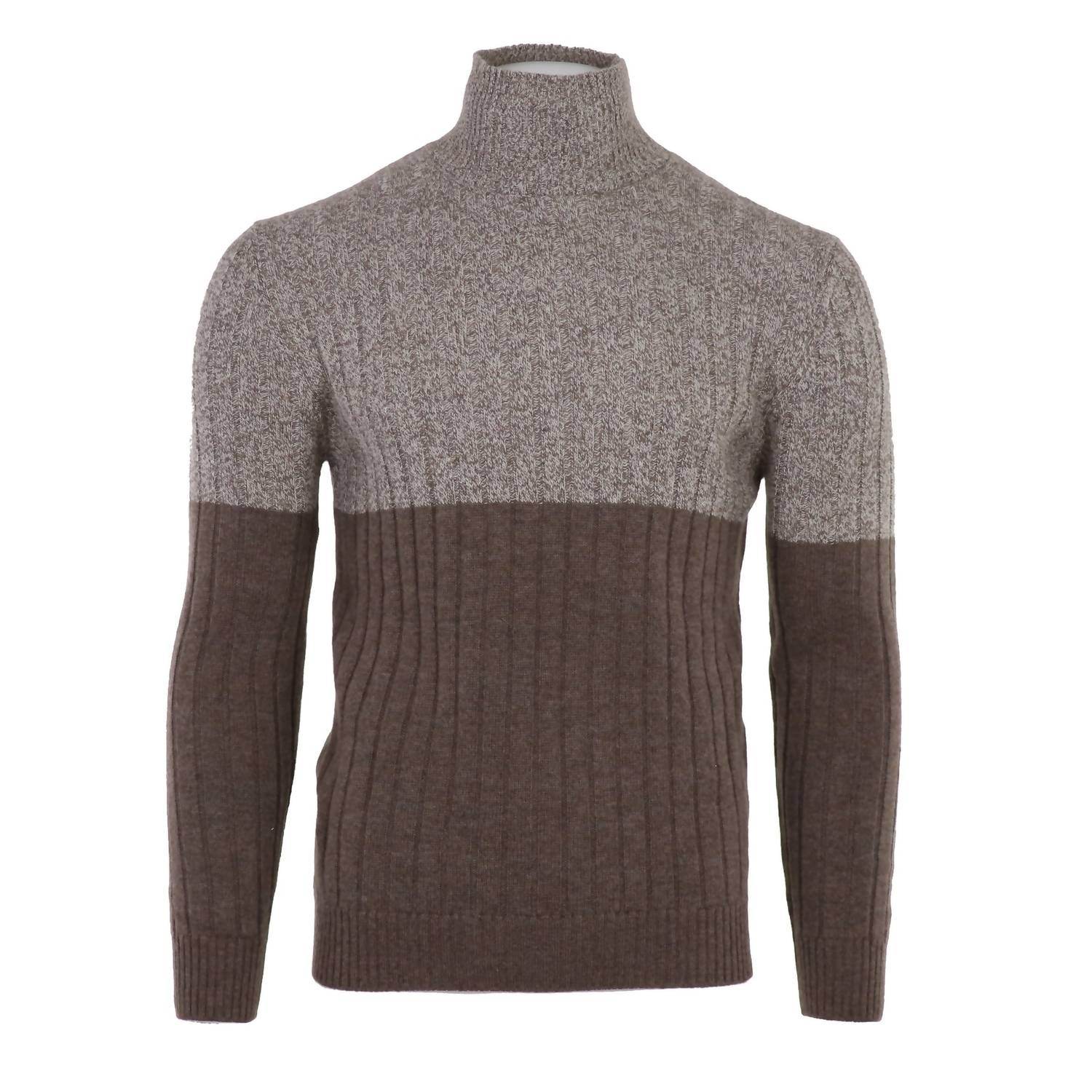 Pashmere - Men's Cashmere Mouline Mockneck Sweater - Rack Hunt -