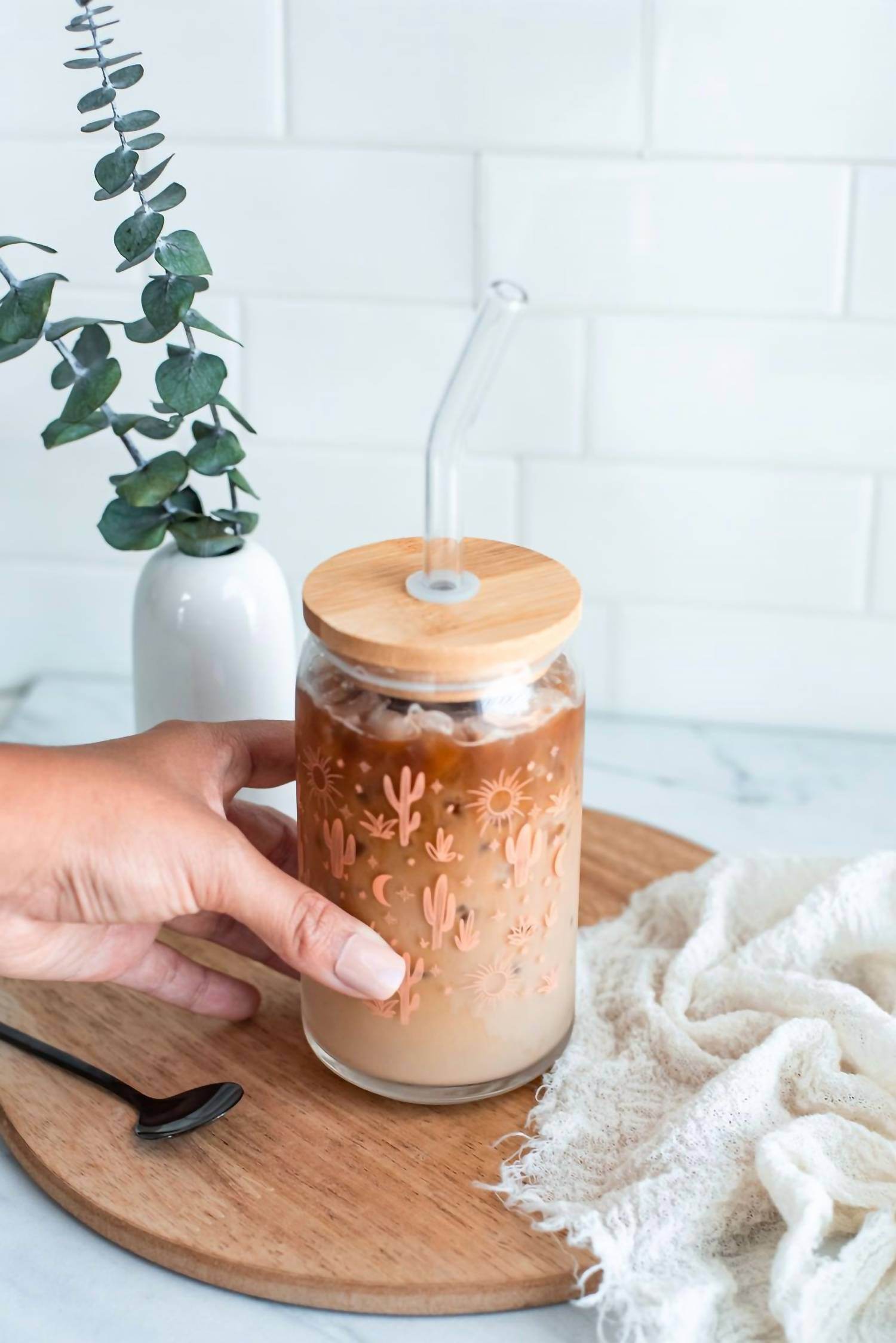 The Care Collective - Cactus Latte Glass - Rack Hunt