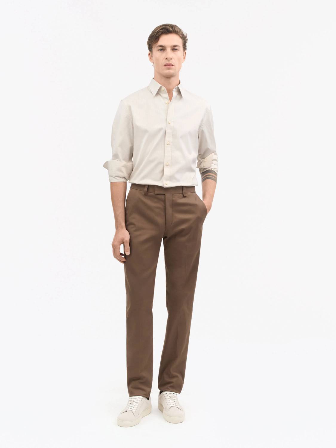 Tenuta C Cotton Mid Rise Straight Chinos