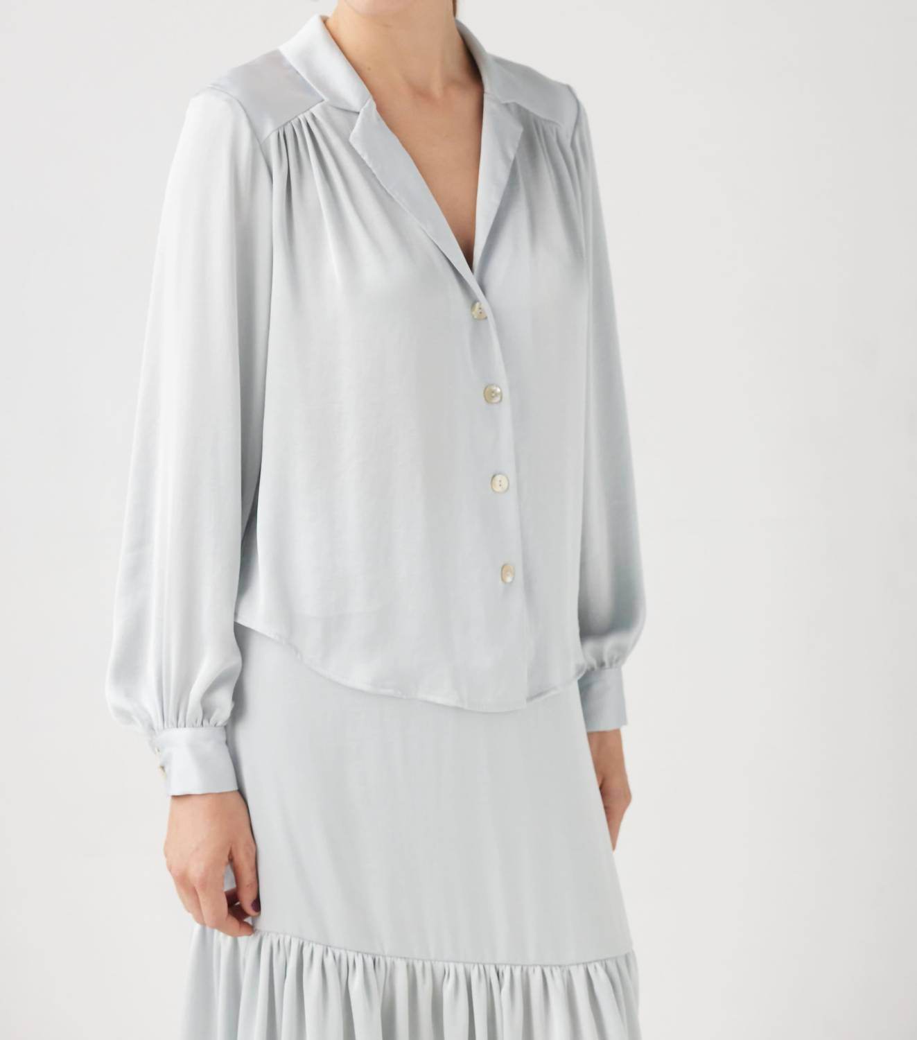 Rose Velvet - Rose Japanese Charmeuse Blouse - Rack Hunt