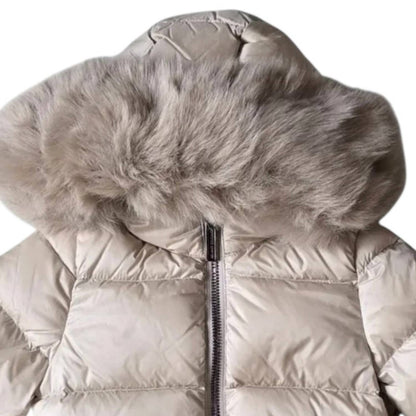 Baby's Down Coat With Fur Trim