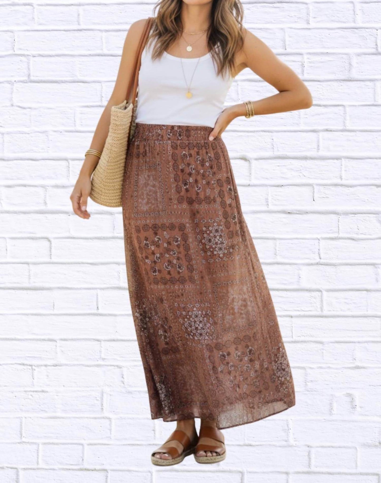 Diva USA - Boho Patchwork Printed Maxi Skirt - Rack Hunt -