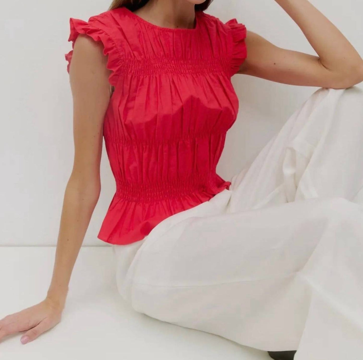 Jane Smocked Ruffle Top