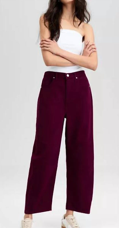 High-rise Barrel-leg Jeans - Petite