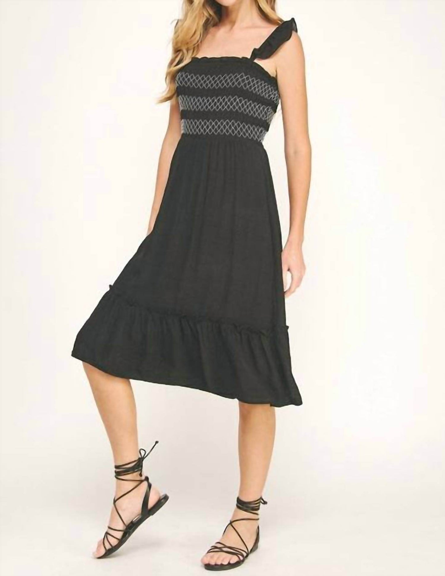 As U Wish - Papaya Gauze Dress With Smocking Details - Rack Hunt