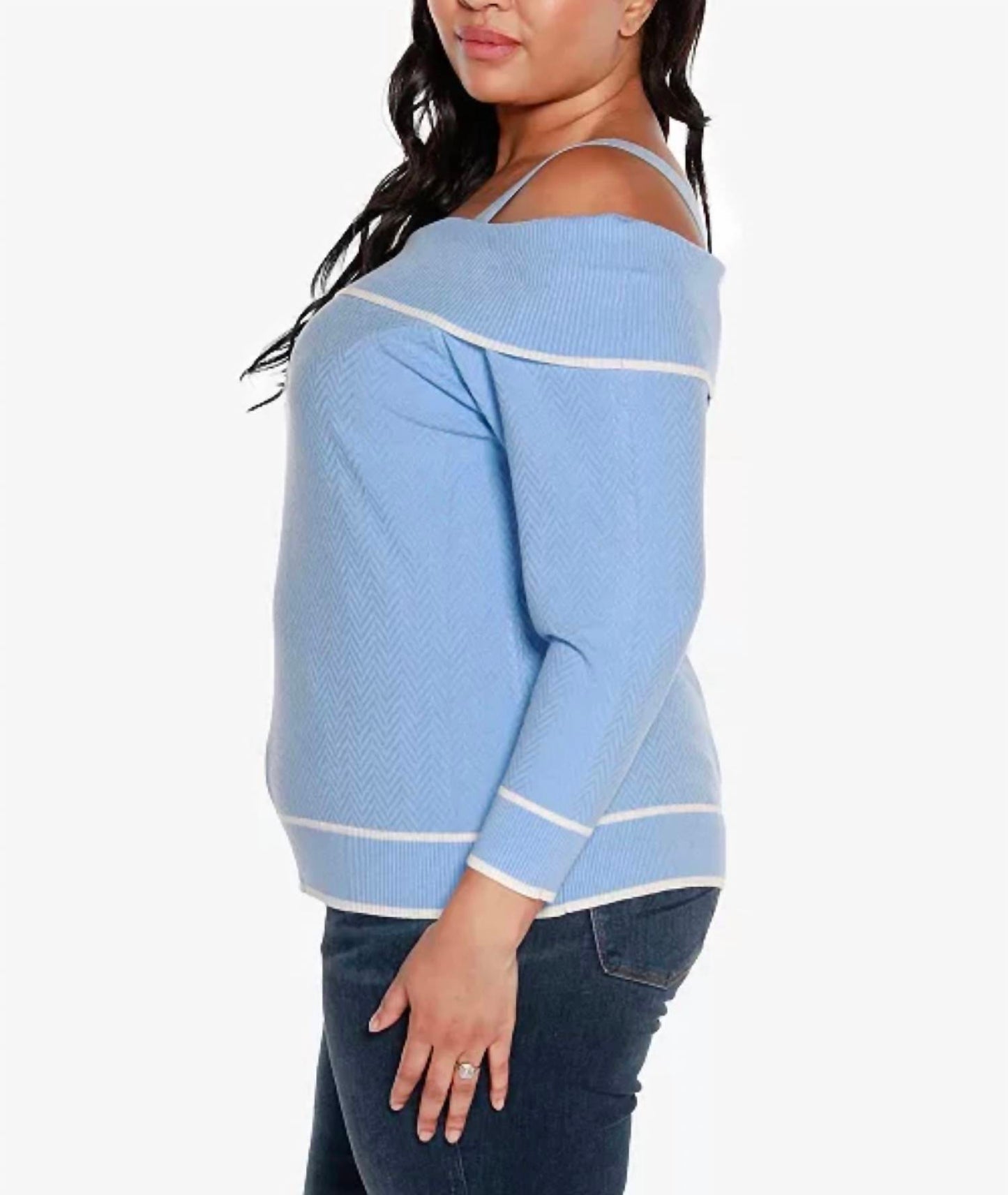 Off-the-shoulder Sweater - Plus