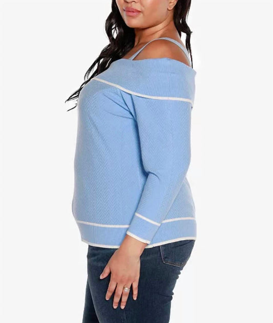 Off-the-shoulder Sweater - Plus