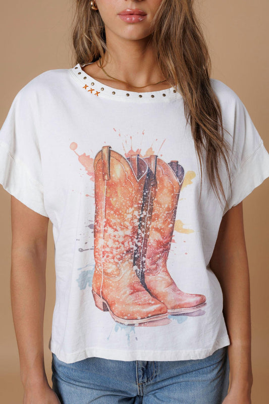 Splatter Boots Hi-Lo Tee