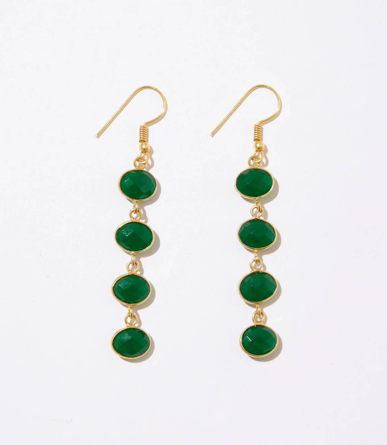 Women's Four Drop Gemstone Earrings