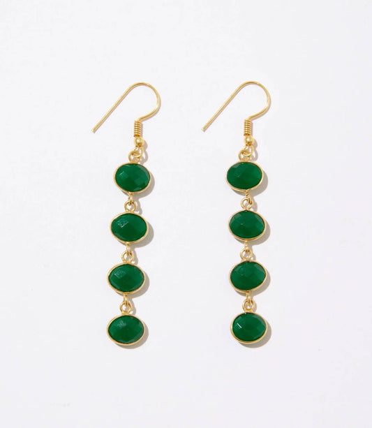 Women's Four Drop Gemstone Earrings