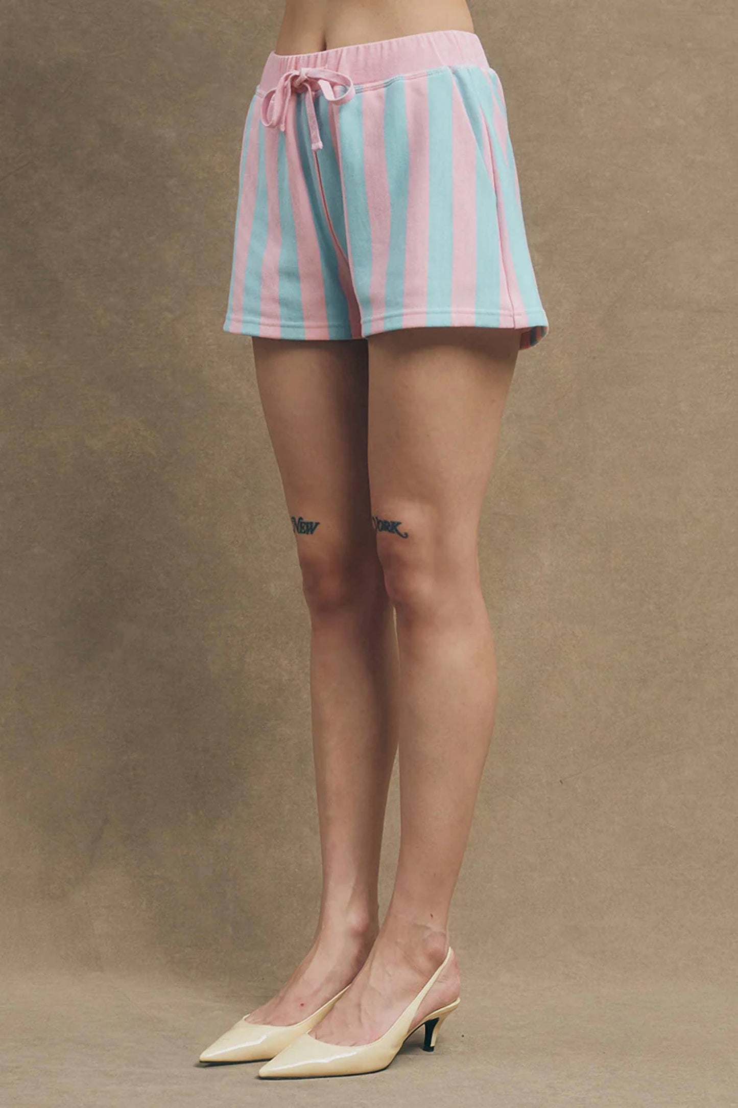 STRIPED FRENCH TERRY SHORTS