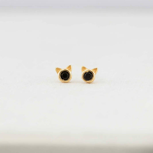 Women's Midnight Whiskers Cat Stud Earring