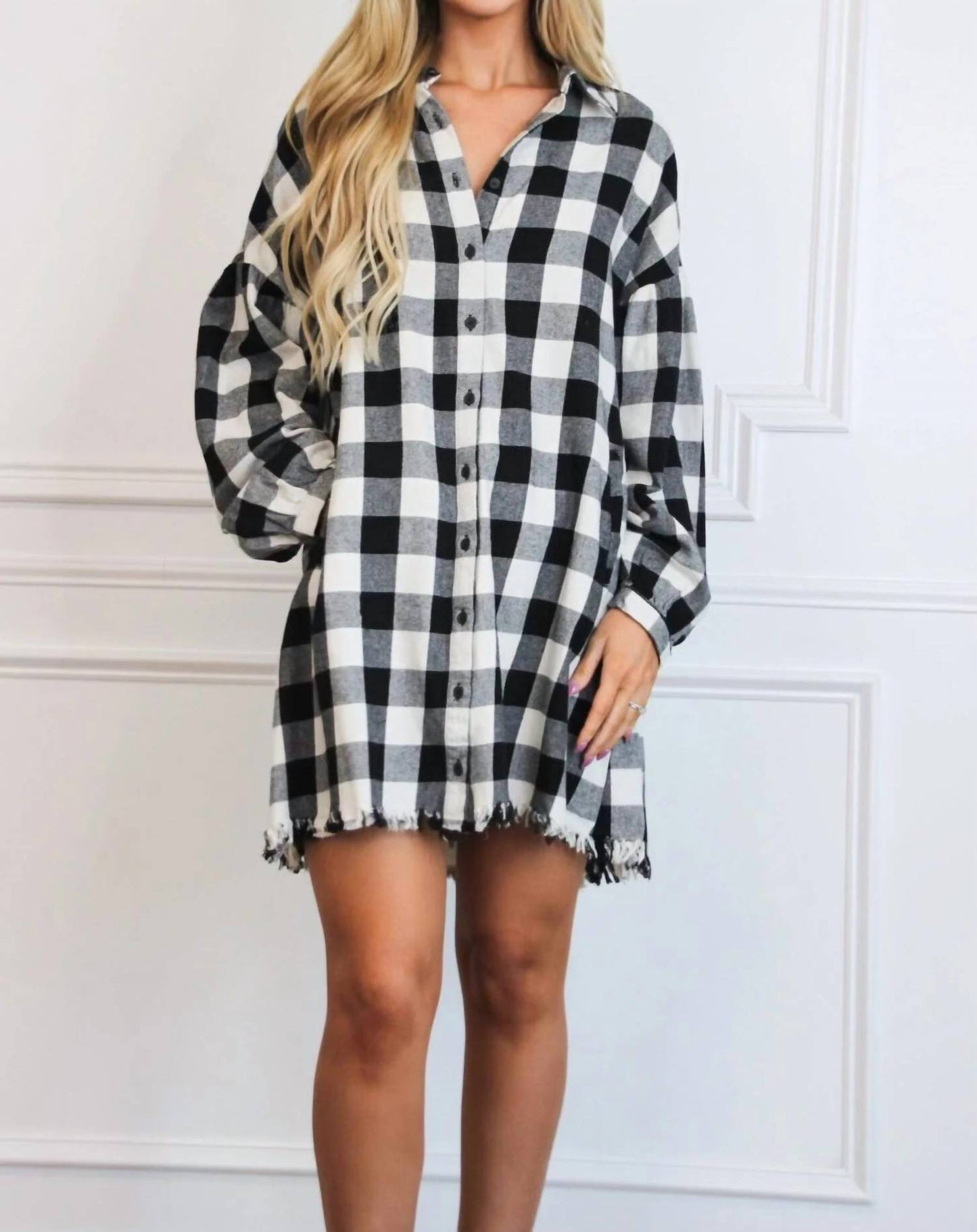 Pumpkin Patch Plaid Shirt Dress