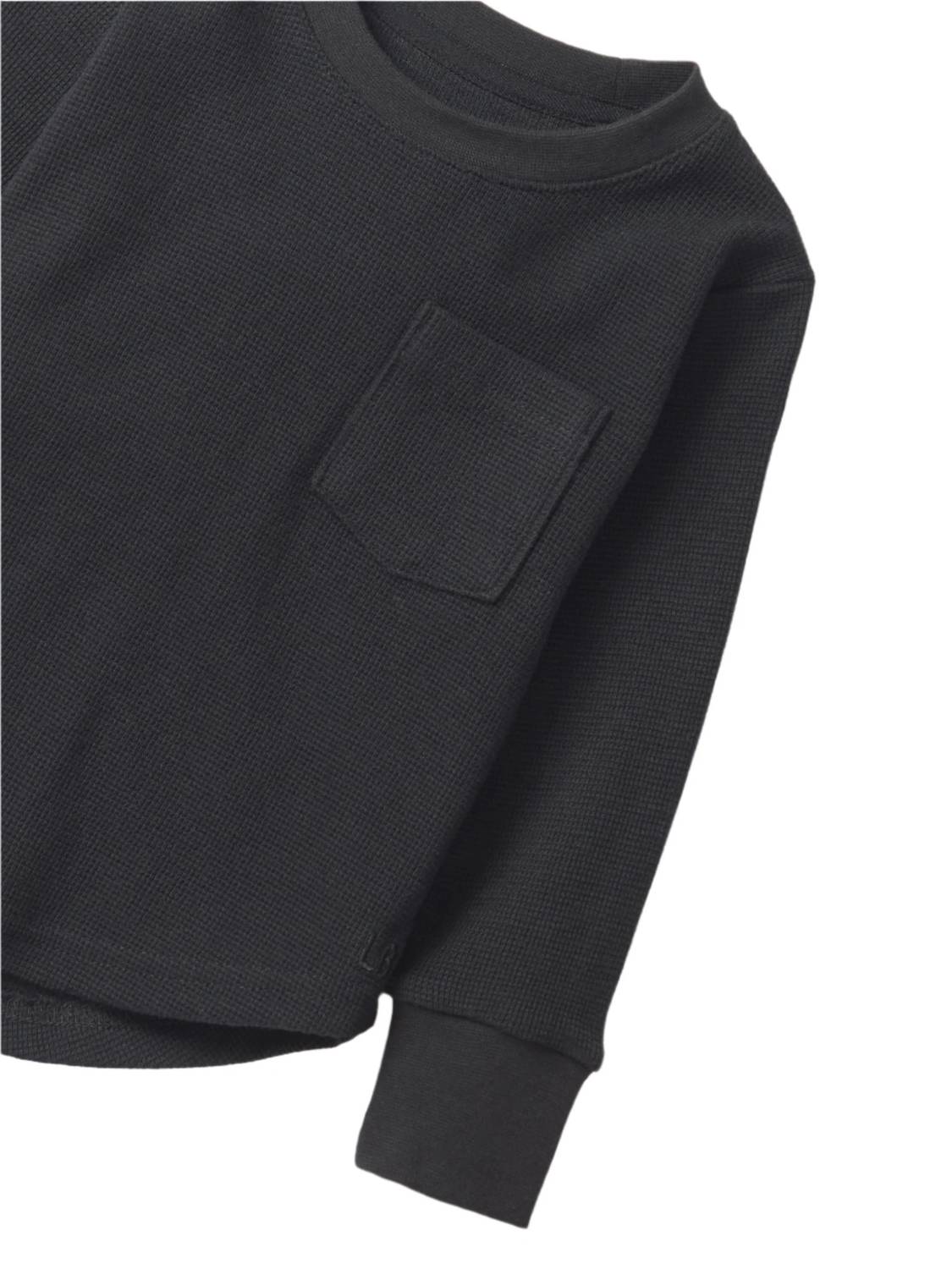 Little Bipsy Kids Waffle Top in Black - view 5