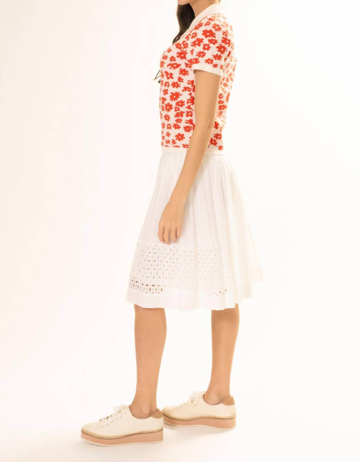 Area Stars - Short Sleeve Flower Polo Knit Top - Rack Hunt