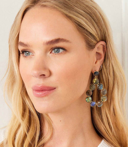 Women's Gemstone Bezel Drop Earrings