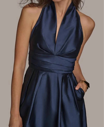 V-neck Midi Cocktail Dress