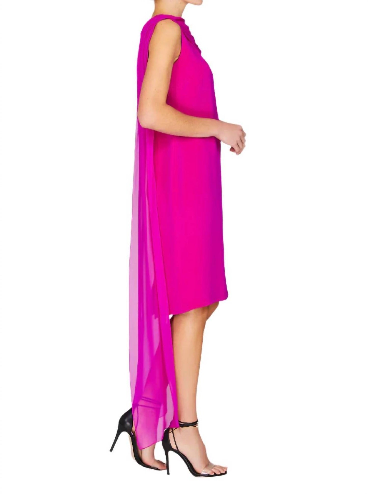 Draped Chiffon Scarf Dress