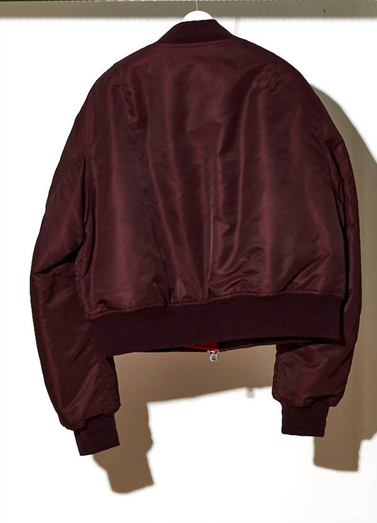 Unisex Cropped Zip Front Bomber Jacket