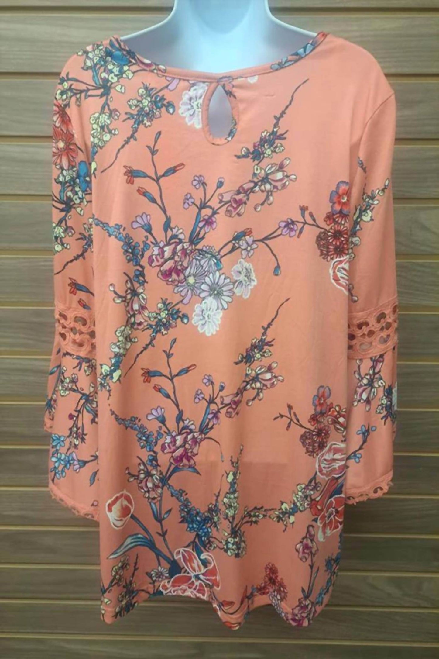 Stem & Vine - Women's Lace Insert Bell Sleeve Top - Rack Hunt