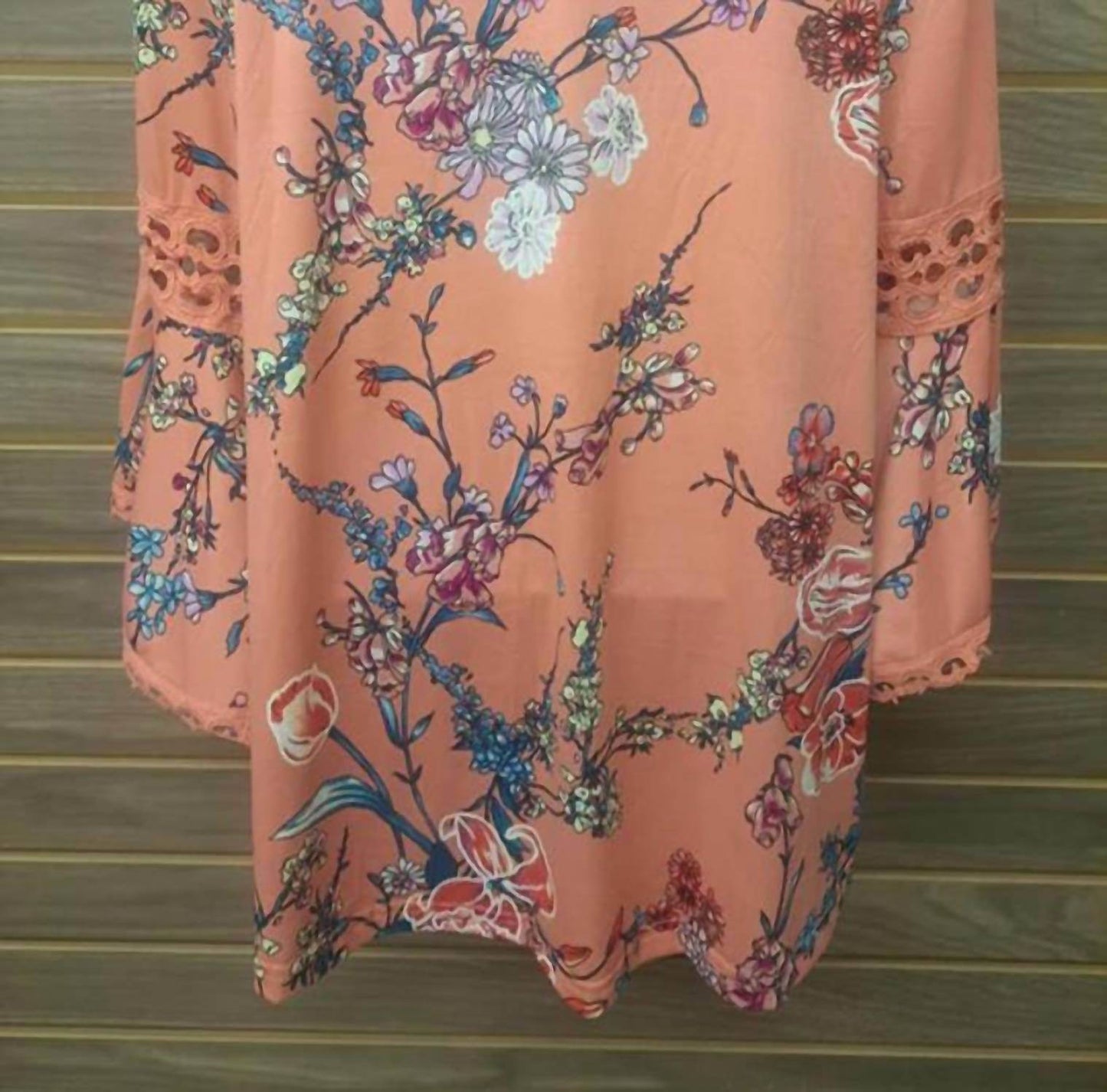 Stem & Vine - Women's Lace Insert Bell Sleeve Top - Rack Hunt