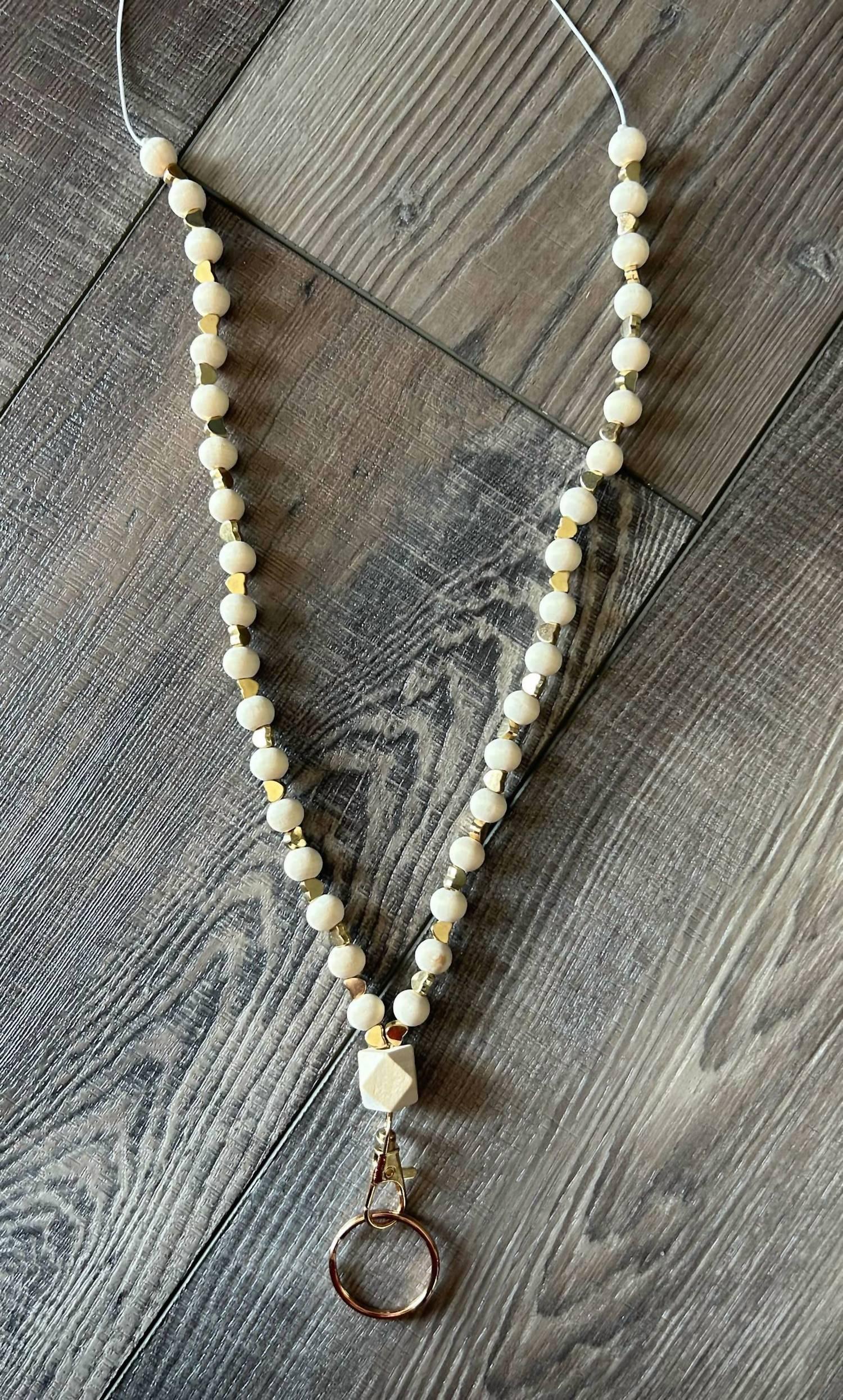 Jillian Ink - Women's Heart Beaded Teacher Nurse Lanyard With Breakaway Clasp - Rack Hunt