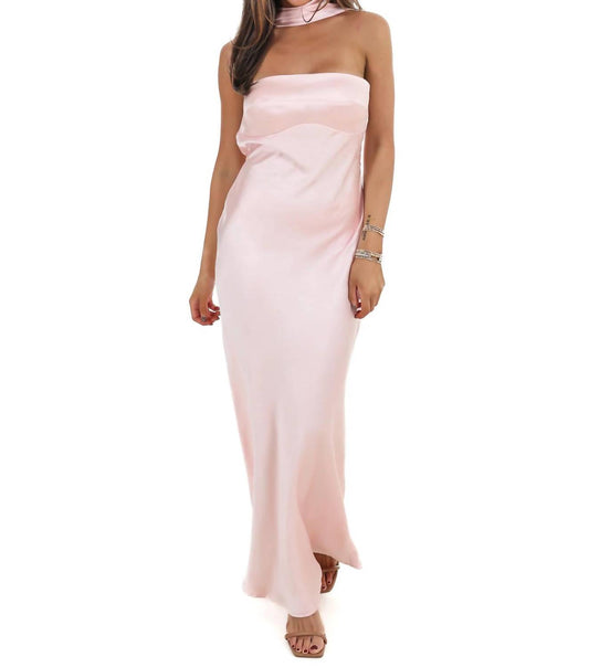 Caught My Eye Halter Satin Maxi Dress