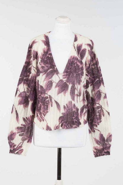 Mohair Blend Jumper With Floral