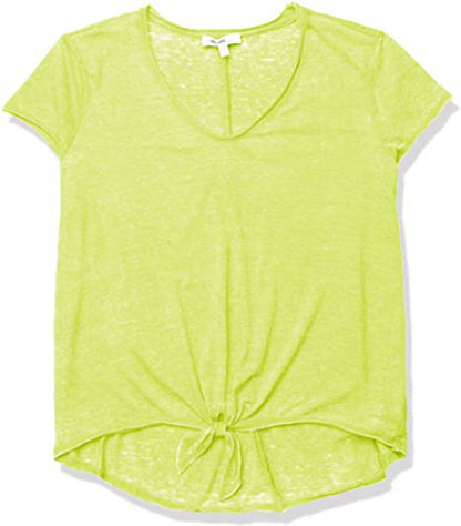 Women's Juniors Astrid Tie Front T Shirt