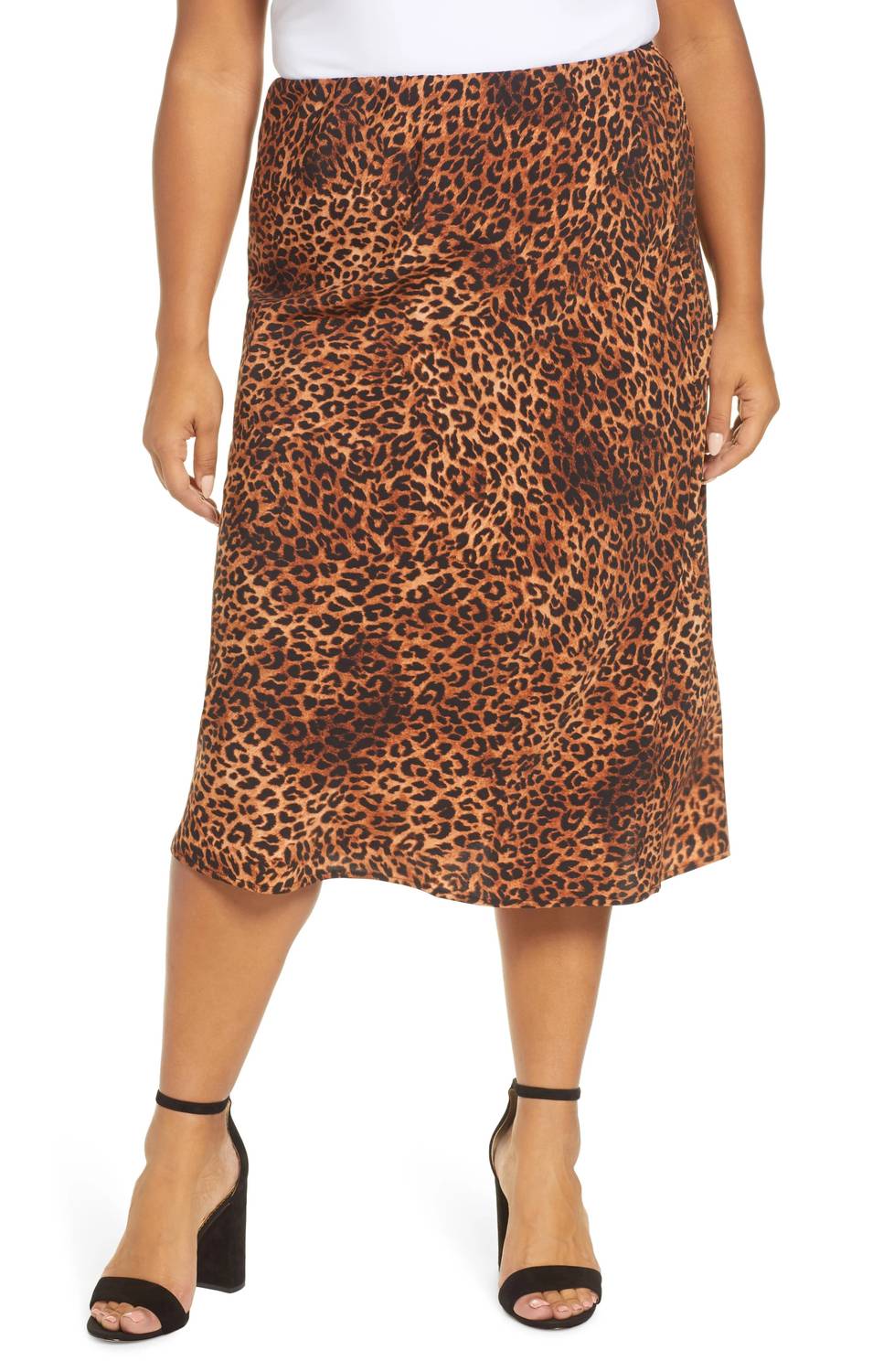 Lyndon Satin Bias Skirt - Plus