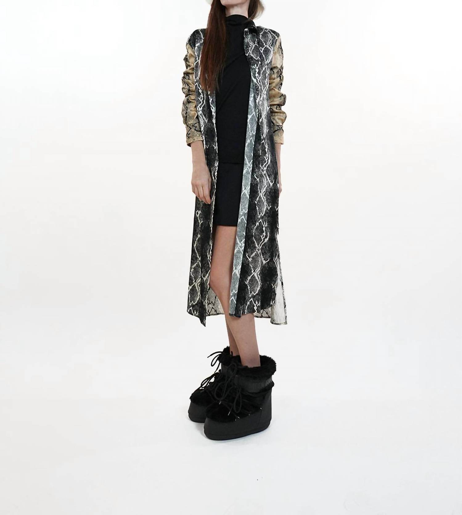 Liviana Conti - Snakeskin Print Shirt Dress - Rack Hunt -
