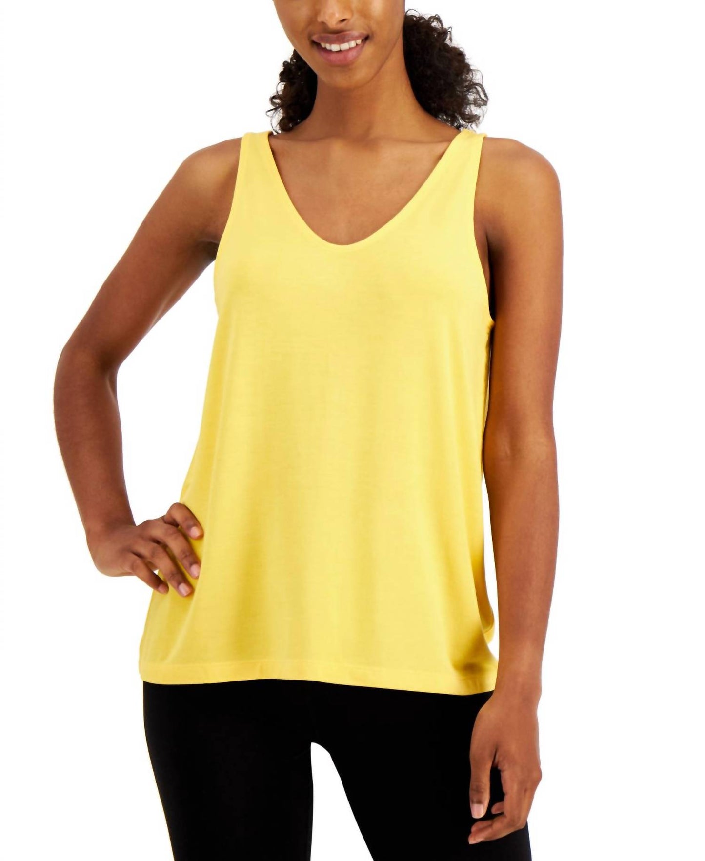 Ideology Womens Activewear V-Neck Tank Top
