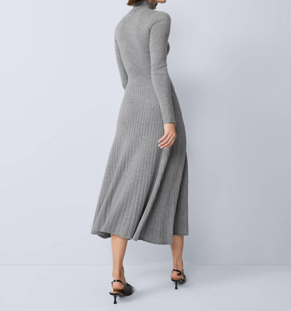 Ribbed Turtleneck Sweater Dress