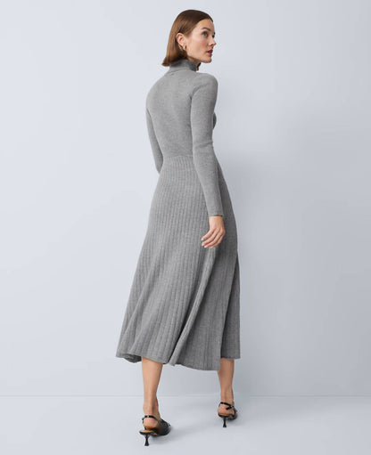 Ribbed Turtleneck Sweater Dress