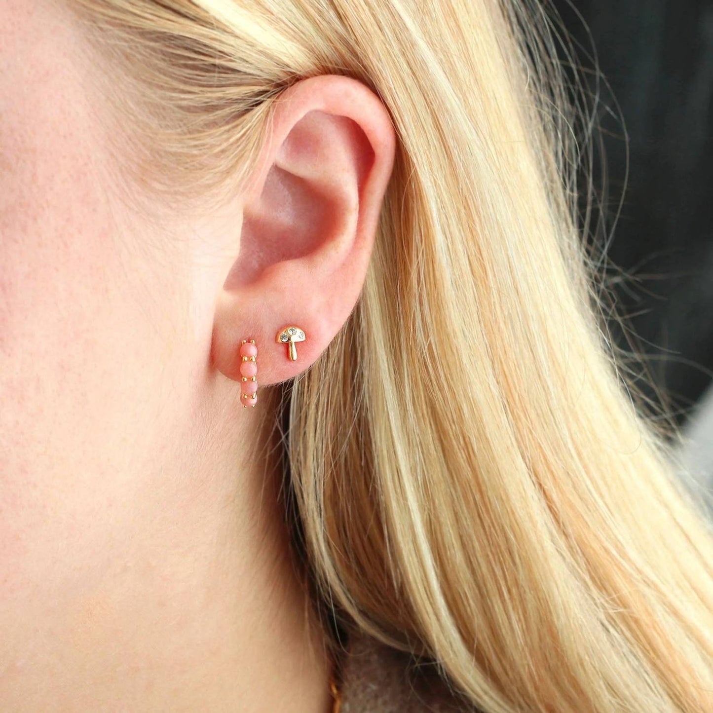 Women's Opal Huggie Hoop Earrings