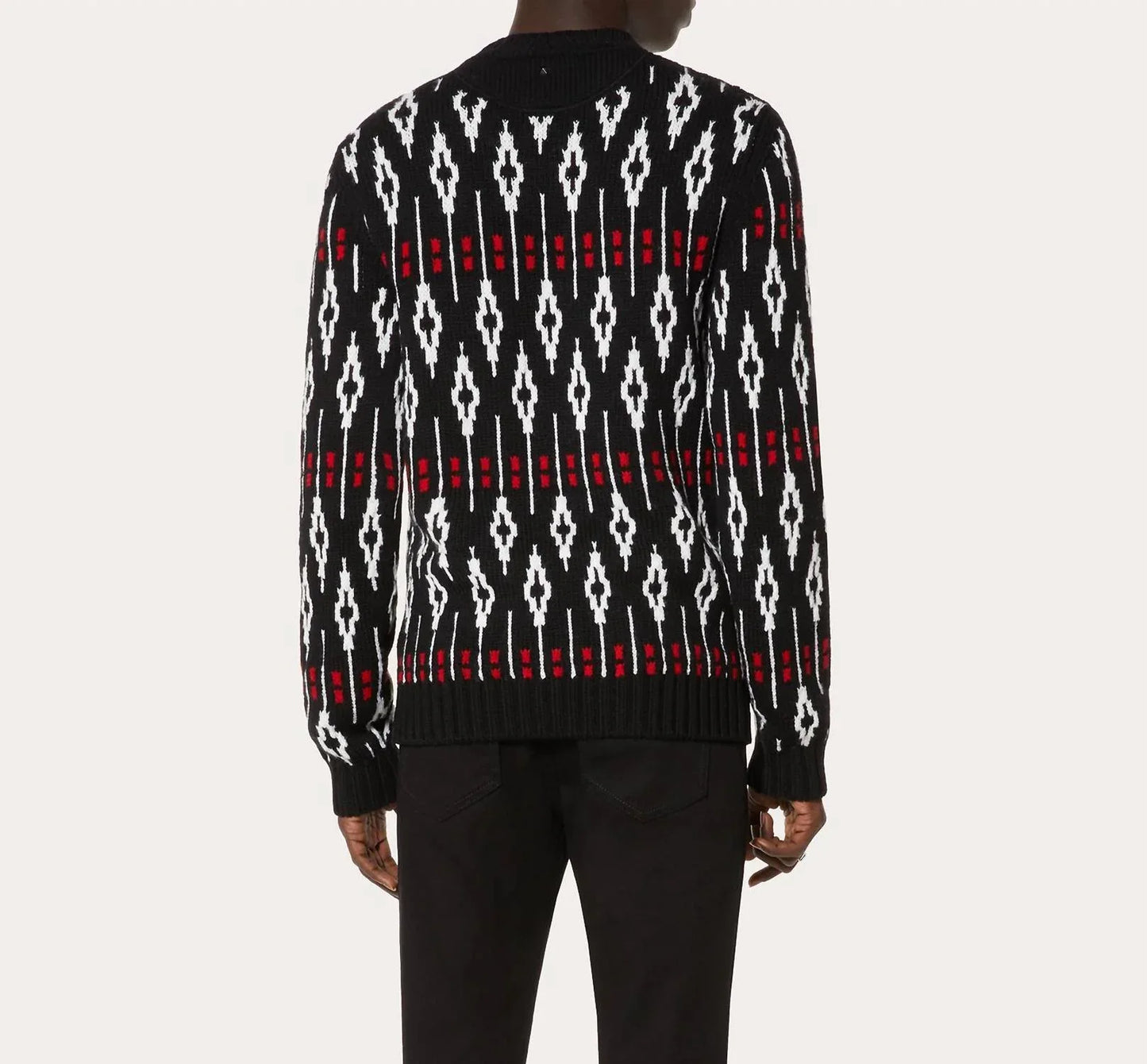Valentino - Geometric Pattern Crew Neck Sweater - detail view - Rack Hunt