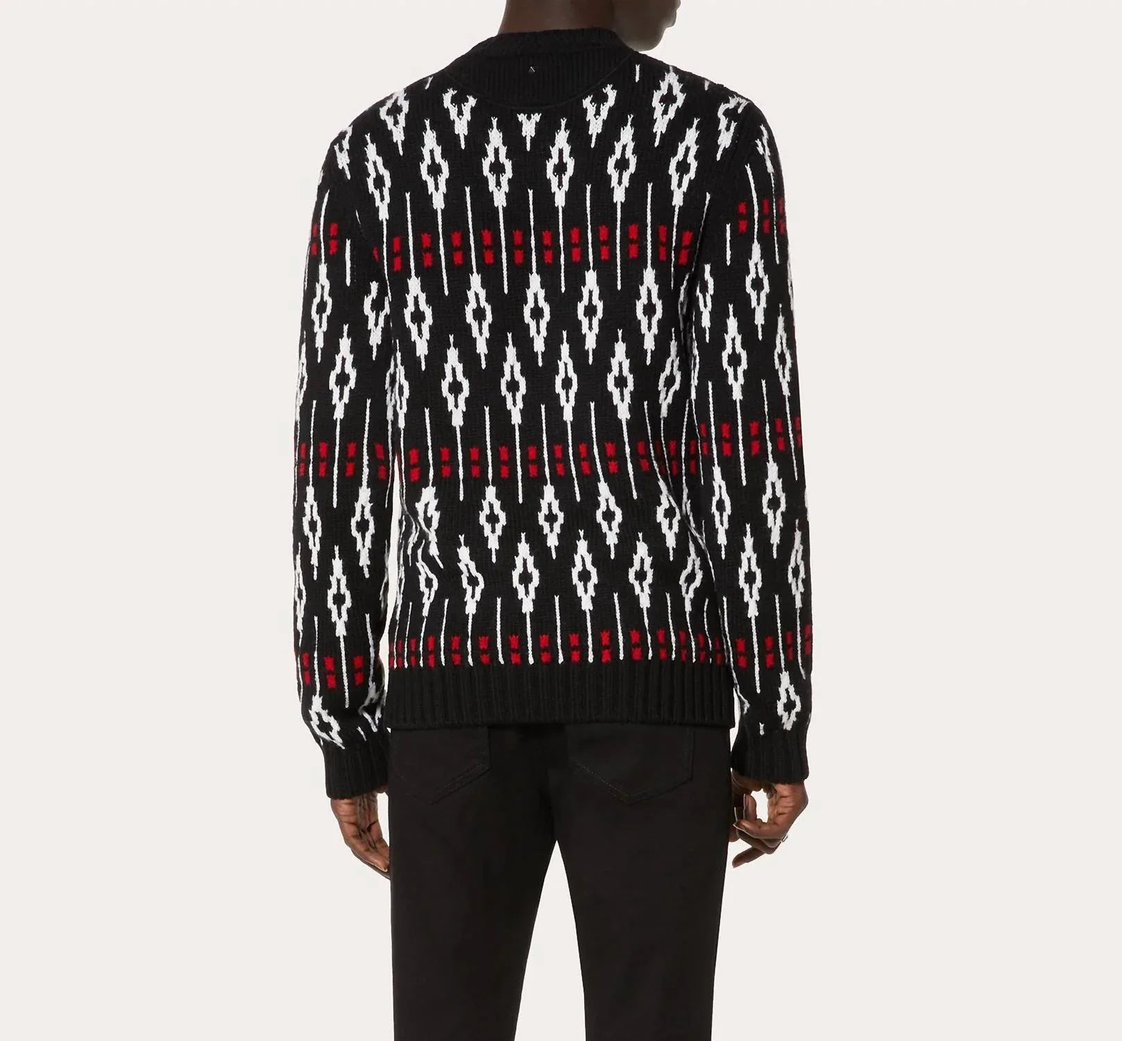Valentino - Geometric Pattern Crew Neck Sweater - detail view - Rack Hunt