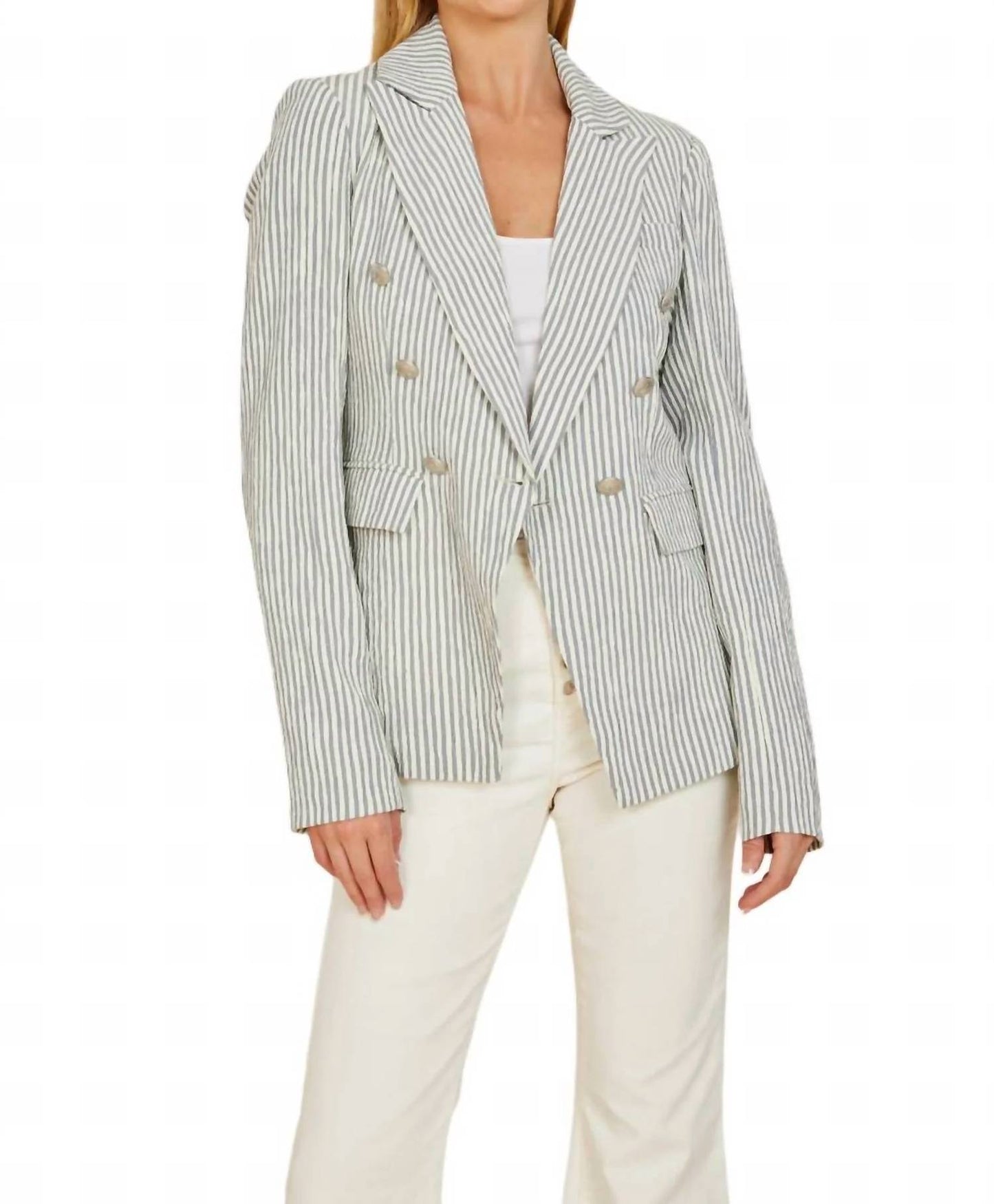 Striped Seersucker Blazer