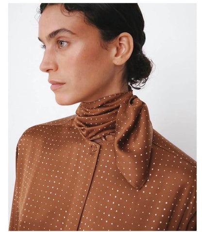 Polka Dot Blouse With Tie