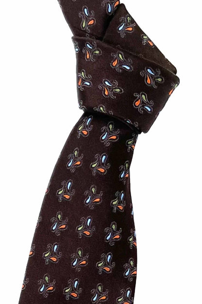 Men's Neat Paisley Pine Woven Silk Estate Tie