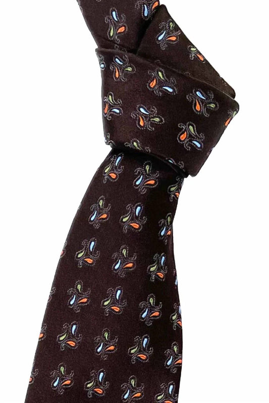 Men's Neat Paisley Pine Woven Silk Estate Tie