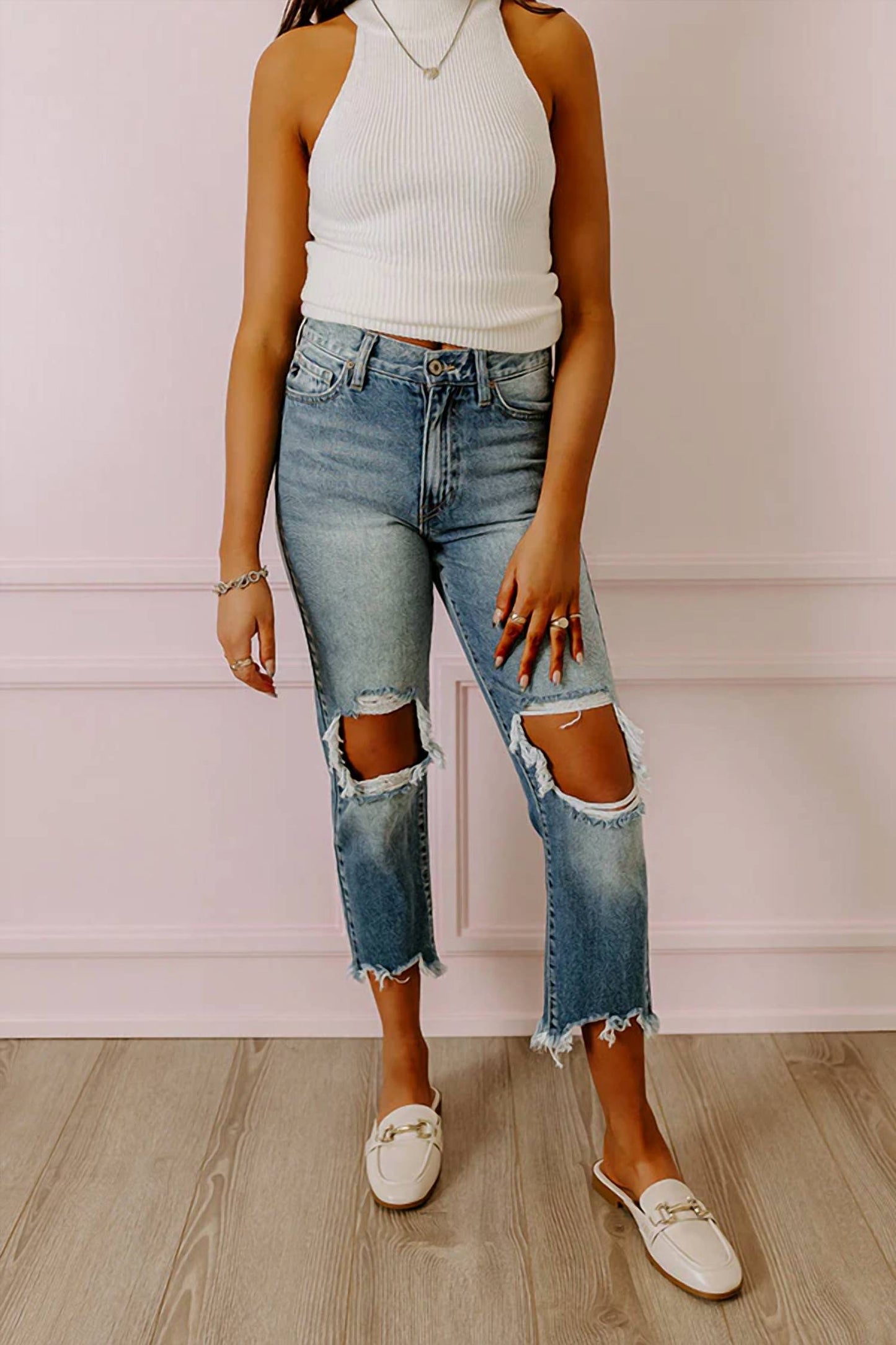Avianna High Waist Distressed Jeans