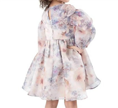 Rare Editions - Toddler & Little Girls Balloon Sleeve Floral Organza Dress - Rack Hunt