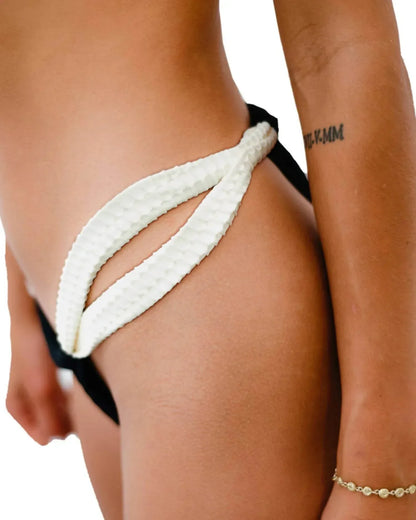 Gigizara - Lunar Petal V-Cut Bikini Bottom Night Flower Elegance - Rack Hunt