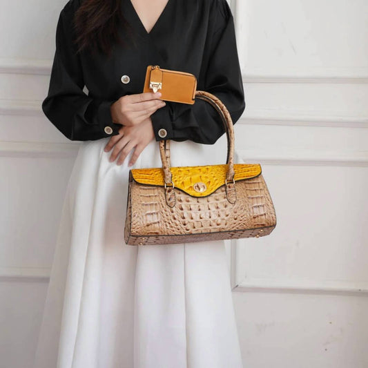 Women's Liviana Croc-embossed Fine Hardware Shoulder Bag