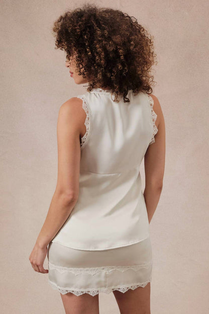 Joslyn Satin Lace Top
