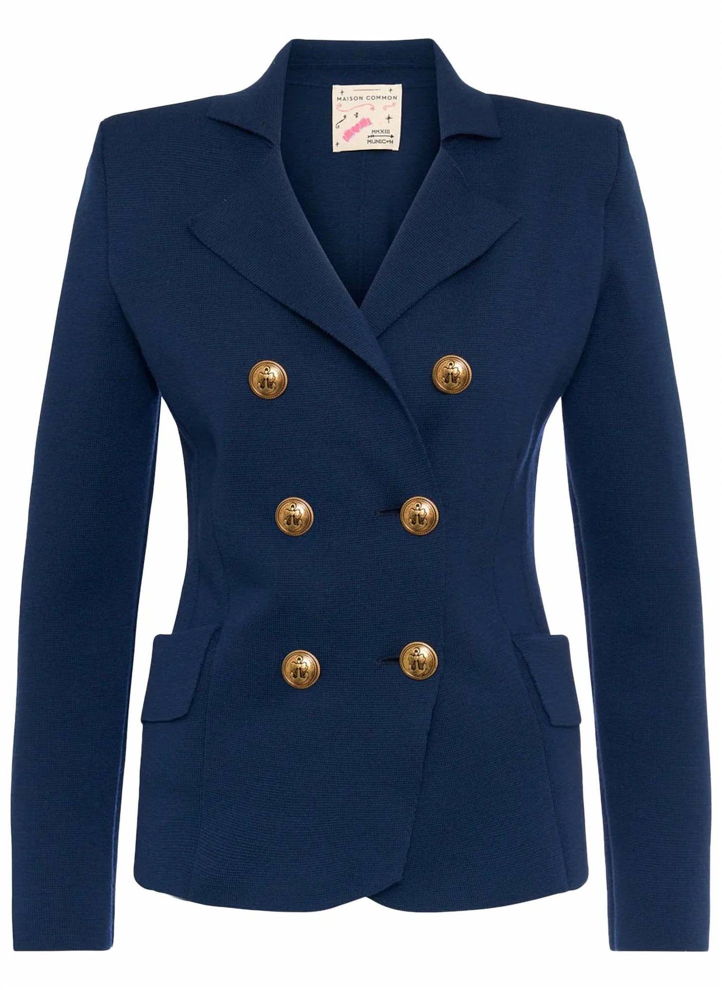 Double-Breasted Knitted Jacket with Buttons
