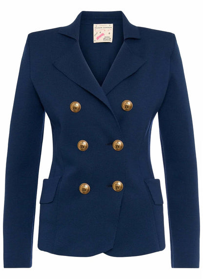 Double-Breasted Knitted Jacket with Buttons