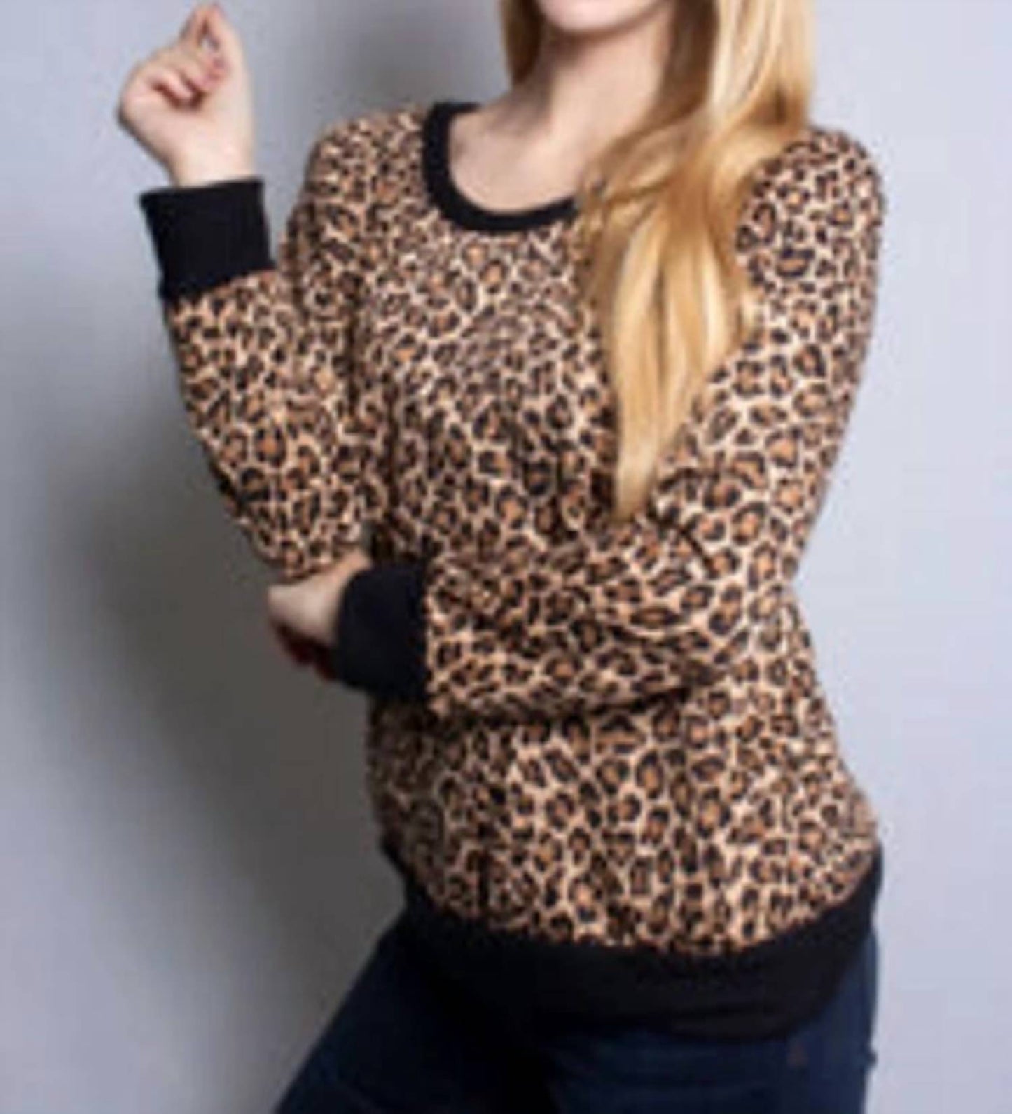 Women's Animal Print Raglan Top